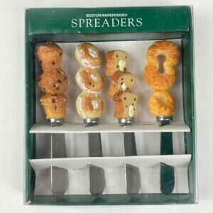 Boston Warehouse Spreaders x4 Breakfast Bread 1995 Muffin Bagel Toast Croissant